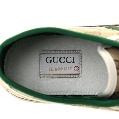 Gucci GG Monogram Web Mens 1977 Tennis Sneakers 9 Beige Ebony Mystic White 6 of 7