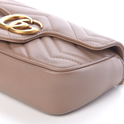 Gucci Calfskin Matelasse Super Mini GG Marmont Shoulder Bag Porcelain Rose 9 of 13