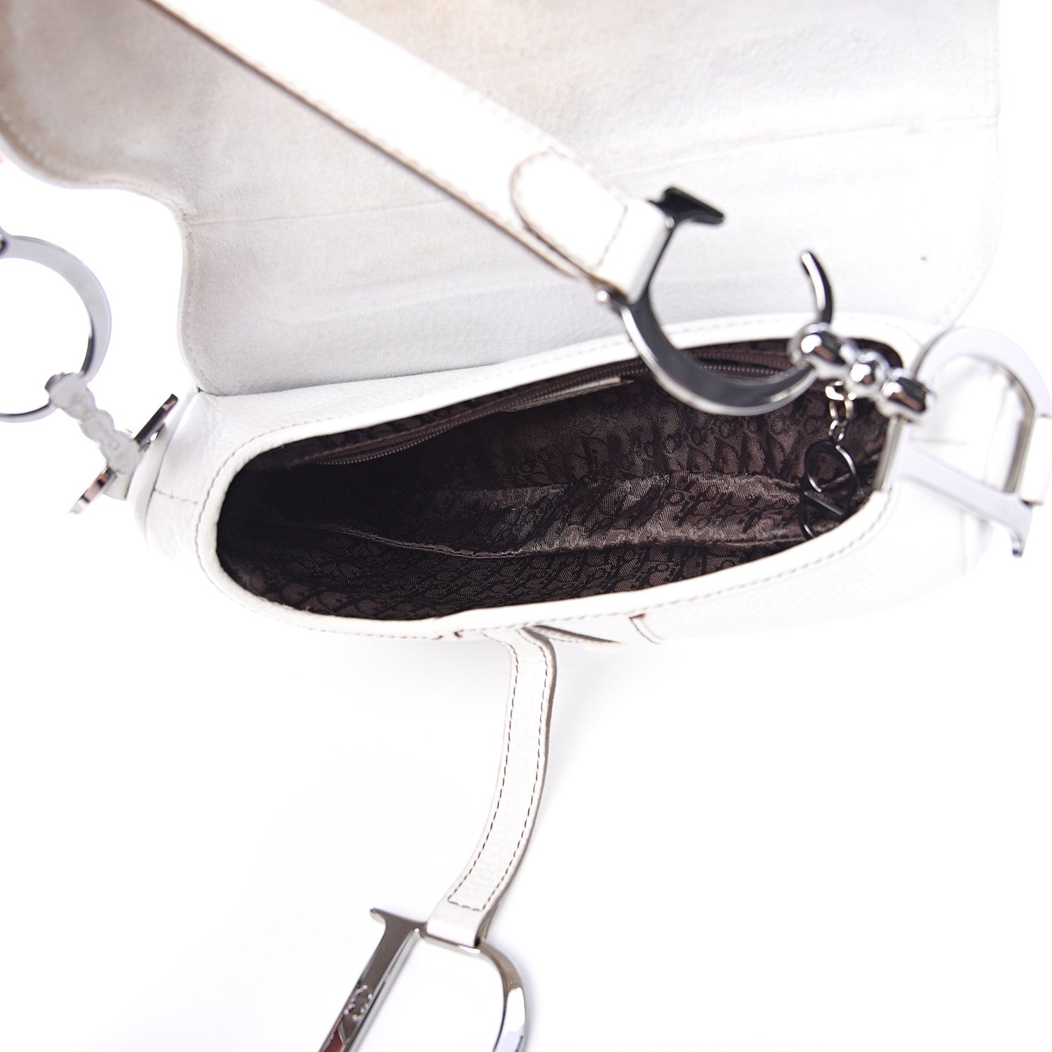 Christian Dior Calfskin Saddle Bag White 4 of 19
