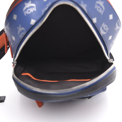 MCM Visetos Reflective Nylon Small Resnick Backpack Blue 4 of 12