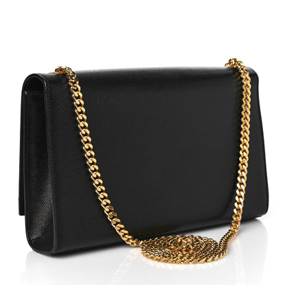 Saint Laurent Grain De Poudre Medium Classic Monogram Kate Satchel Black 3 of 8