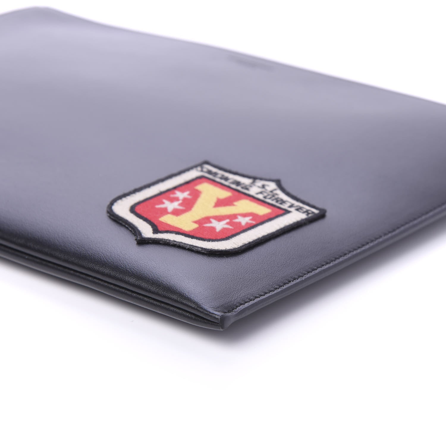 Saint Laurent Calfskin Embroidered iPad Pouch Black 7 of 10