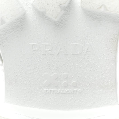 Prada Spazzolato Rois Re-Nylon Metal Triangle Logo Mens Monolith Pouch Pocket 60mm Combat Boots 7.5 White 7 of 10