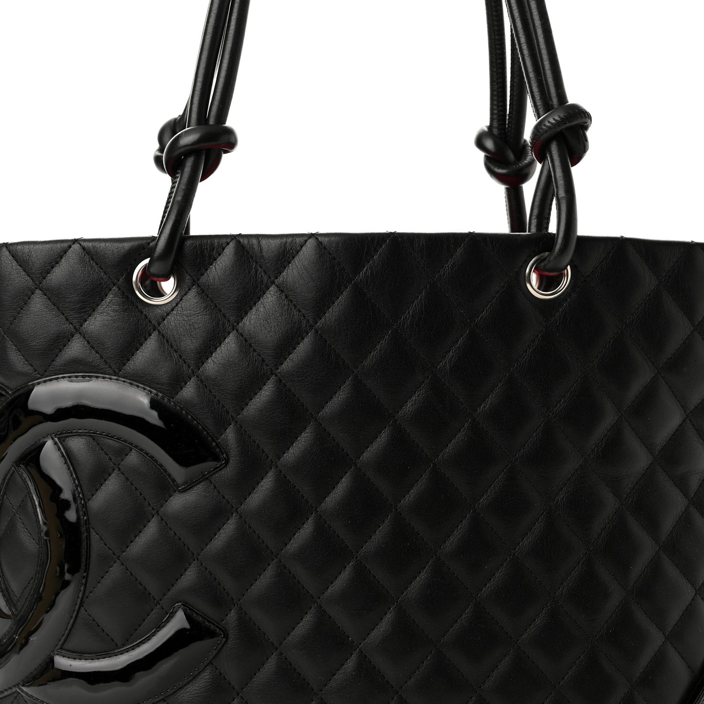 Calfskin Quilted Large Cambon Tote Black