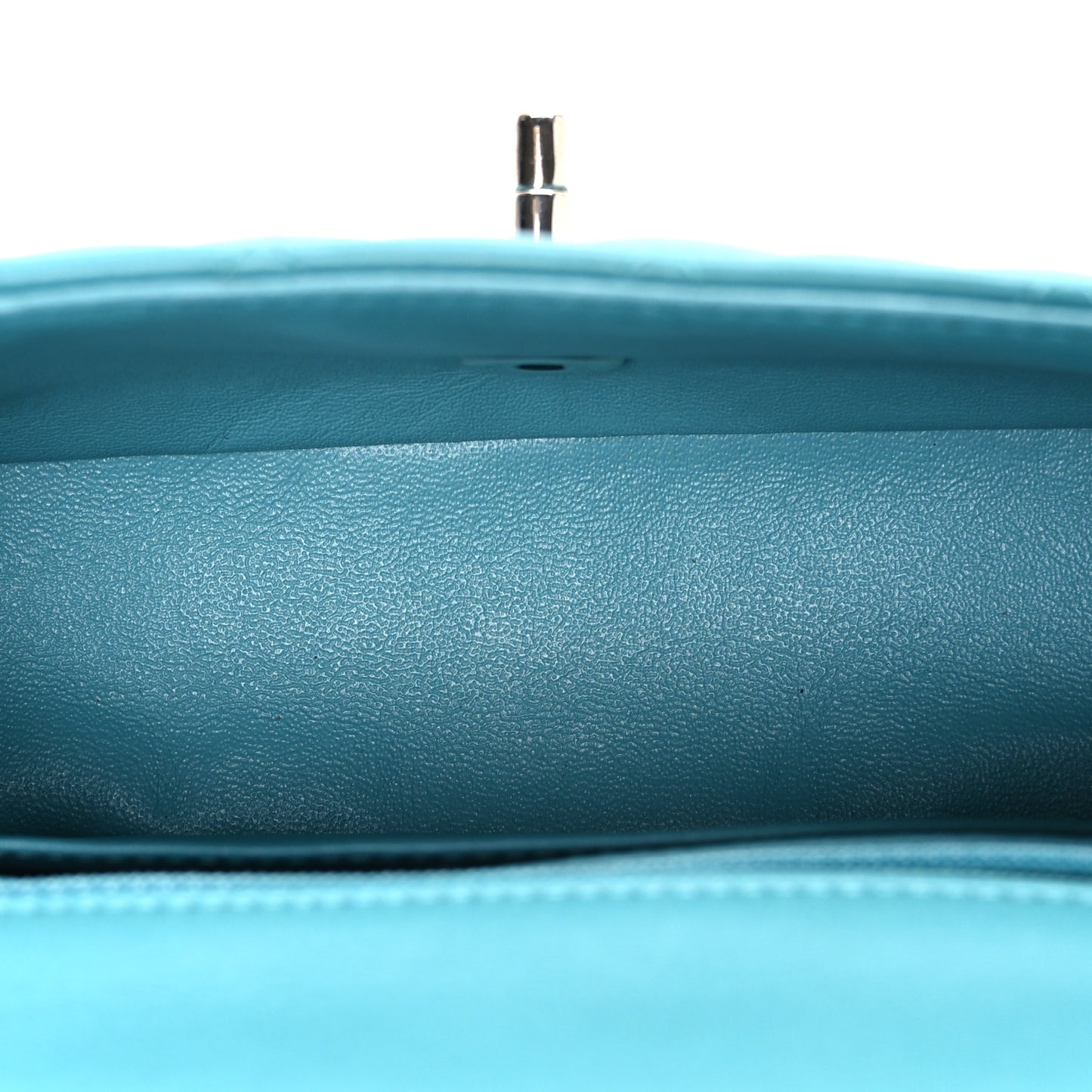 Lambskin Quilted Mini Rectangular Flap Light Blue