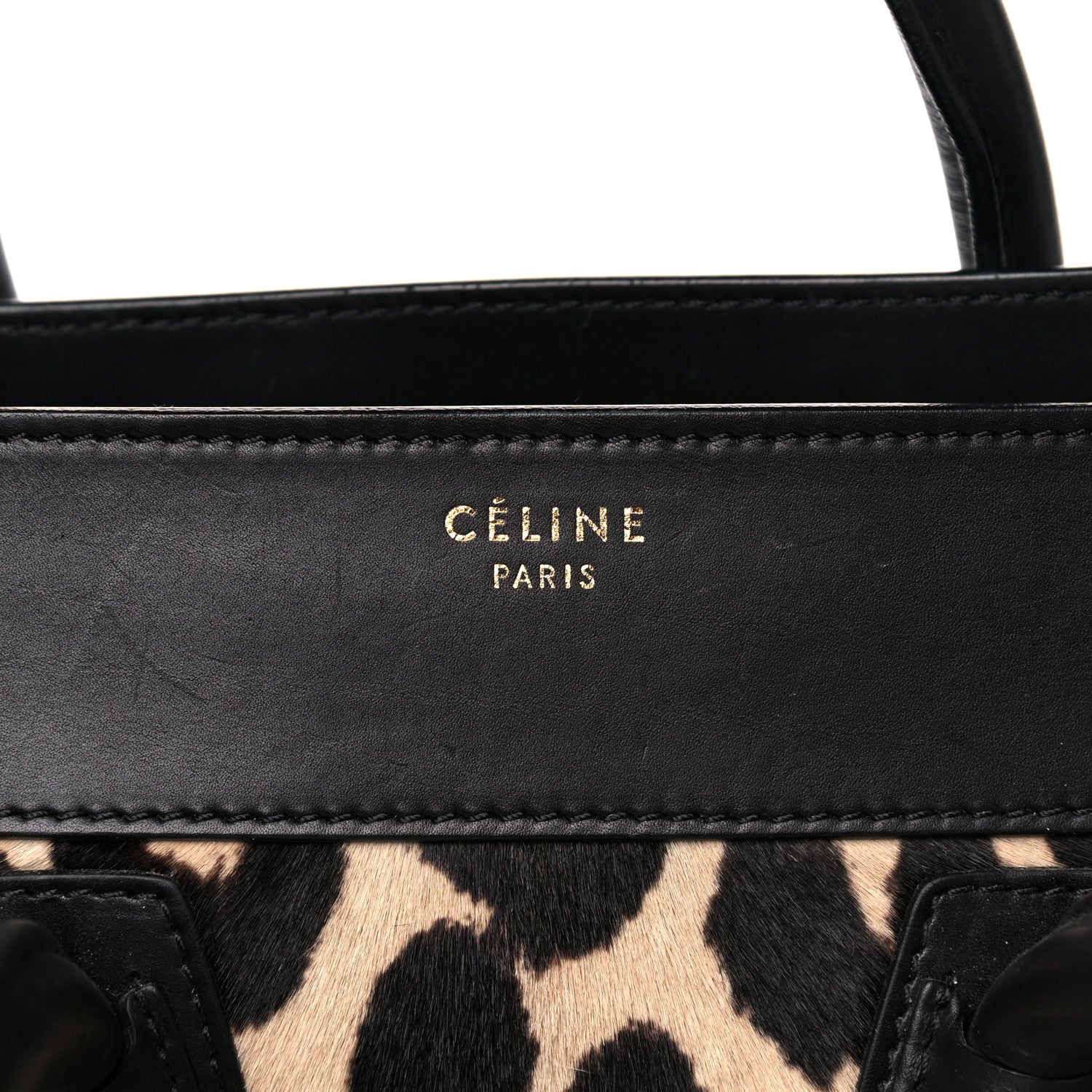 Celine Leopard Pony Hair Mini Luggage Brown 11 of 17