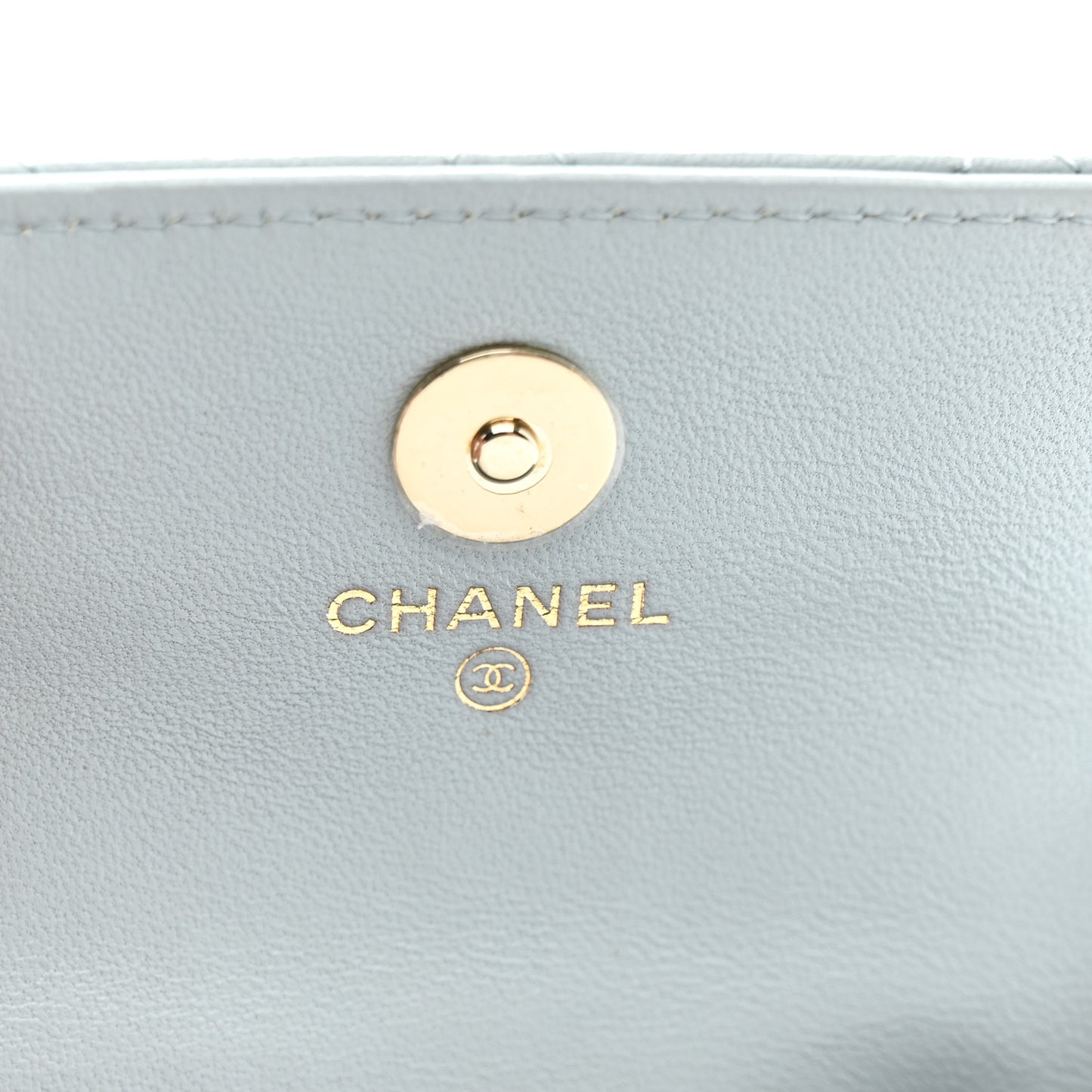 Lambskin Quilted Pearl Chain Belt Bag Light Blue