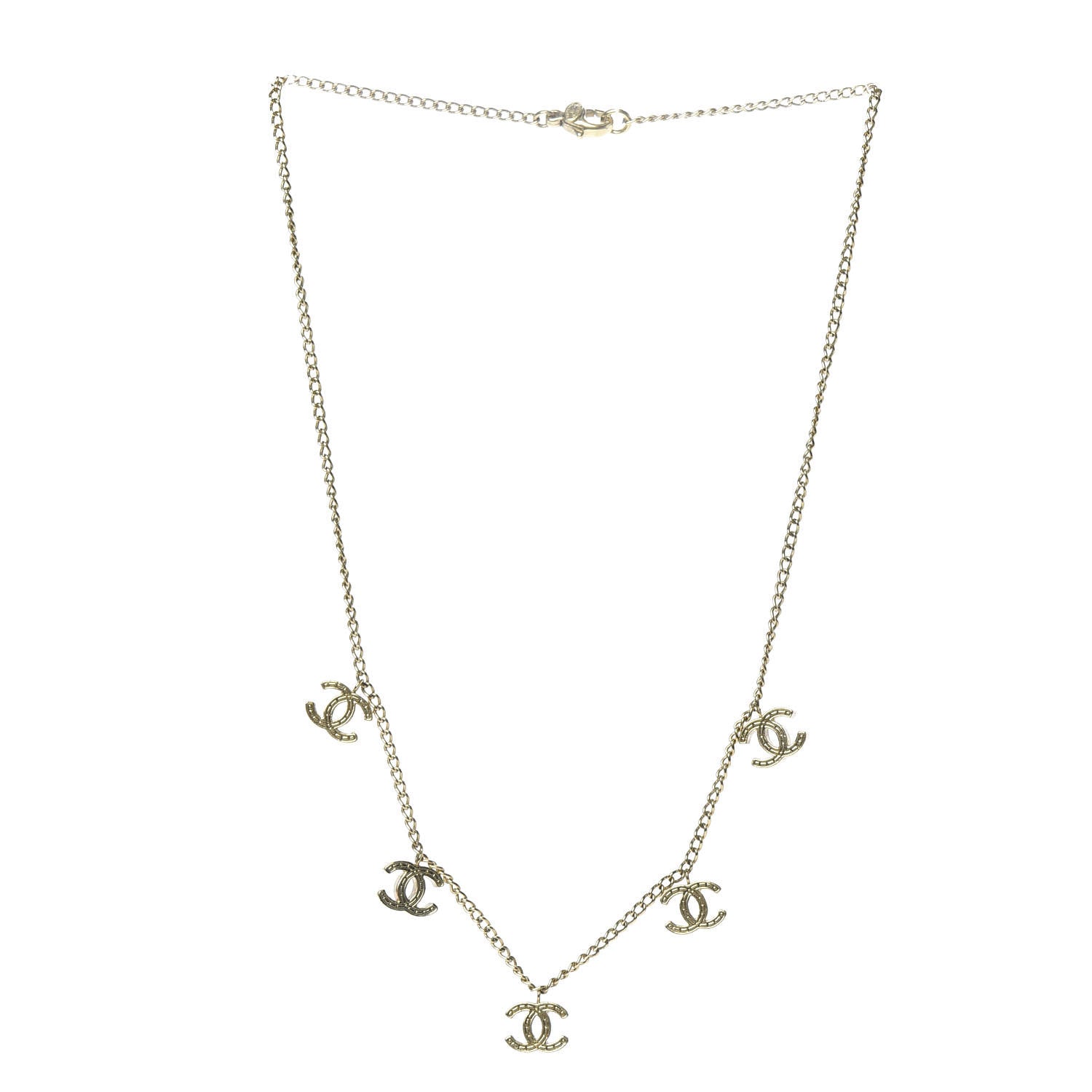 Chanel CC Chain Short Necklace Gold 3 of 5