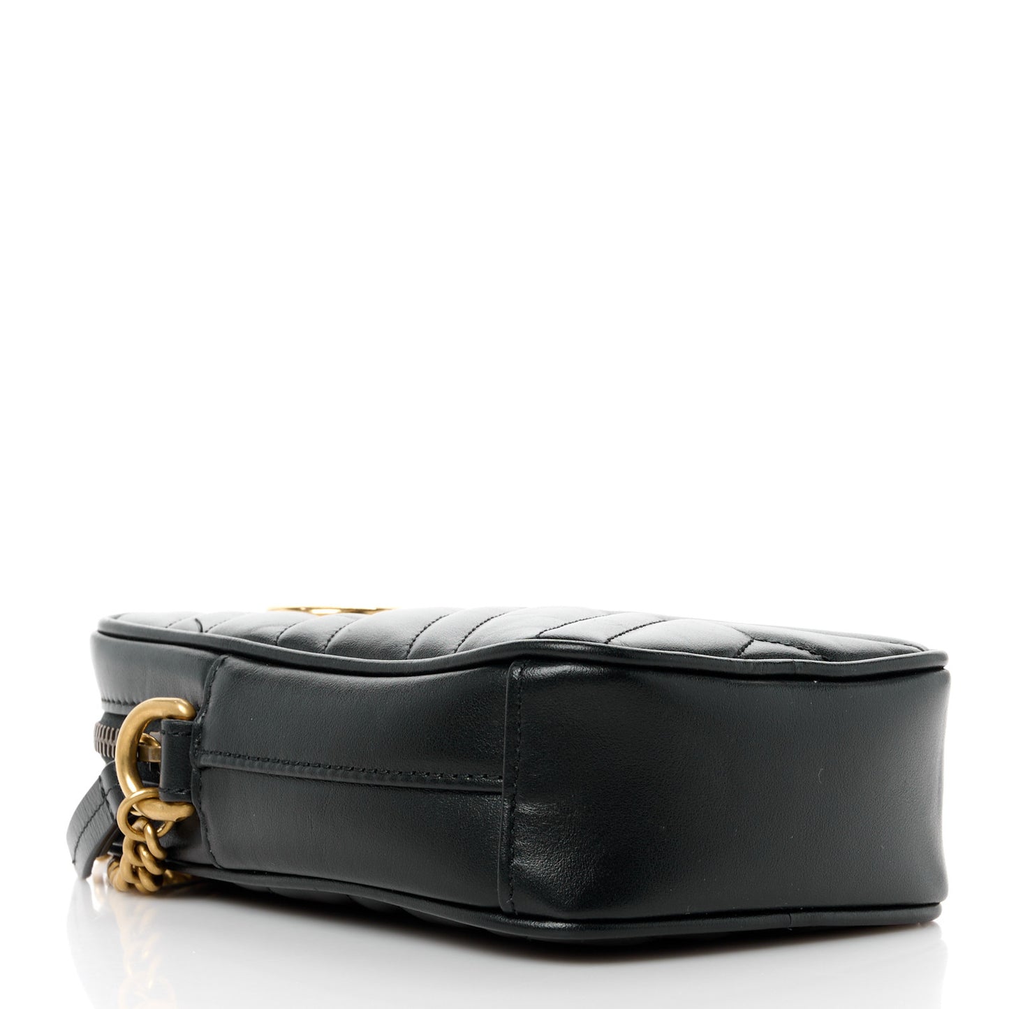 Calfskin Matelasse Mini GG Marmont Crossbody Bag Black