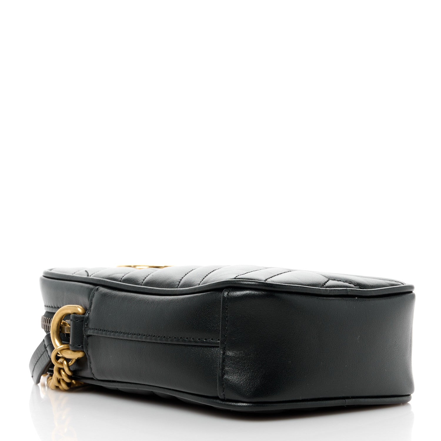 Gucci Calfskin Matelasse Mini GG Marmont Crossbody Bag Black 4 of 10