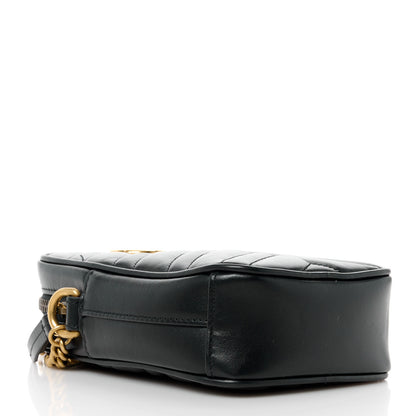 Gucci Calfskin Matelasse Mini GG Marmont Crossbody Bag Black 4 of 10