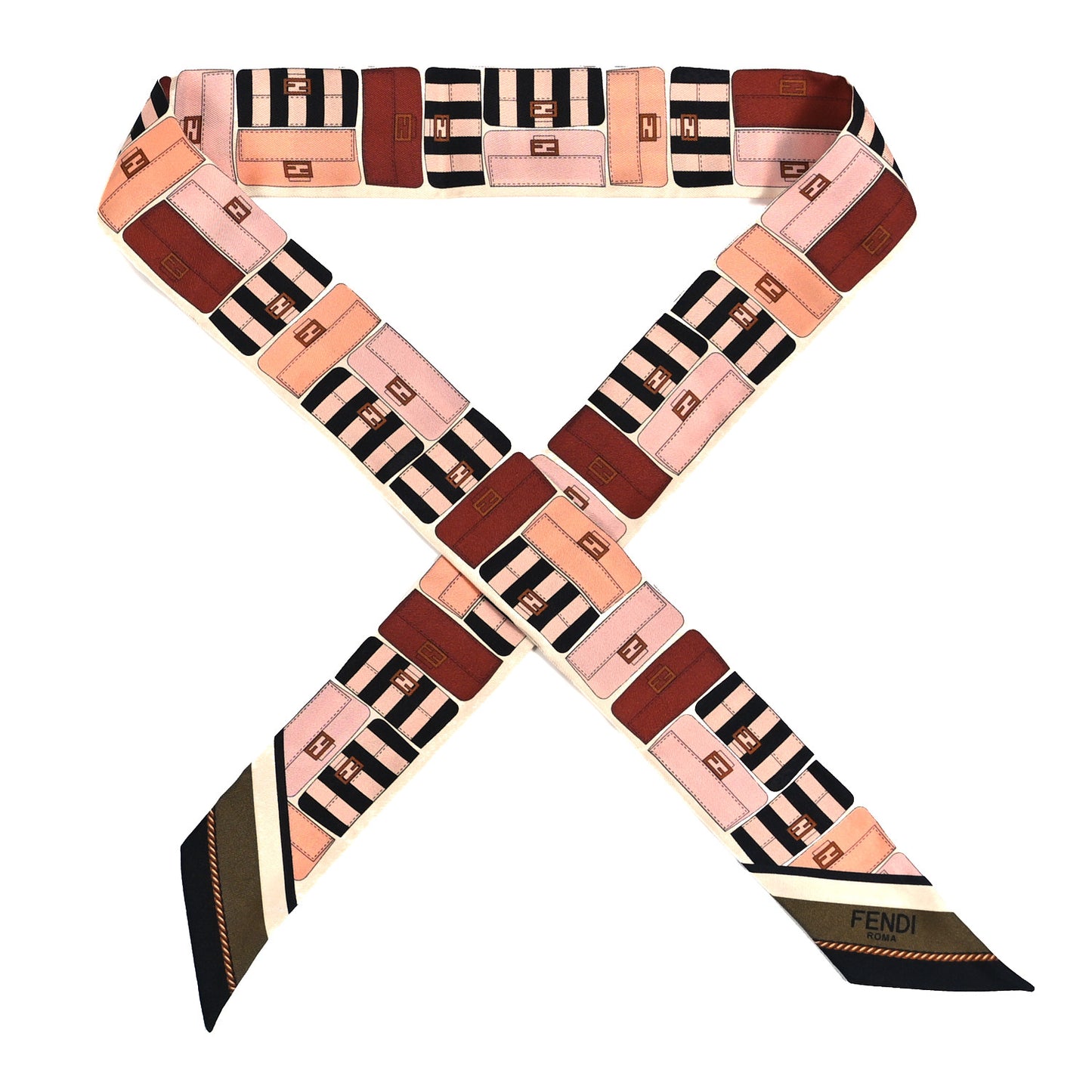 Silk Baguette Wrappy Scarf Pink Multicolor