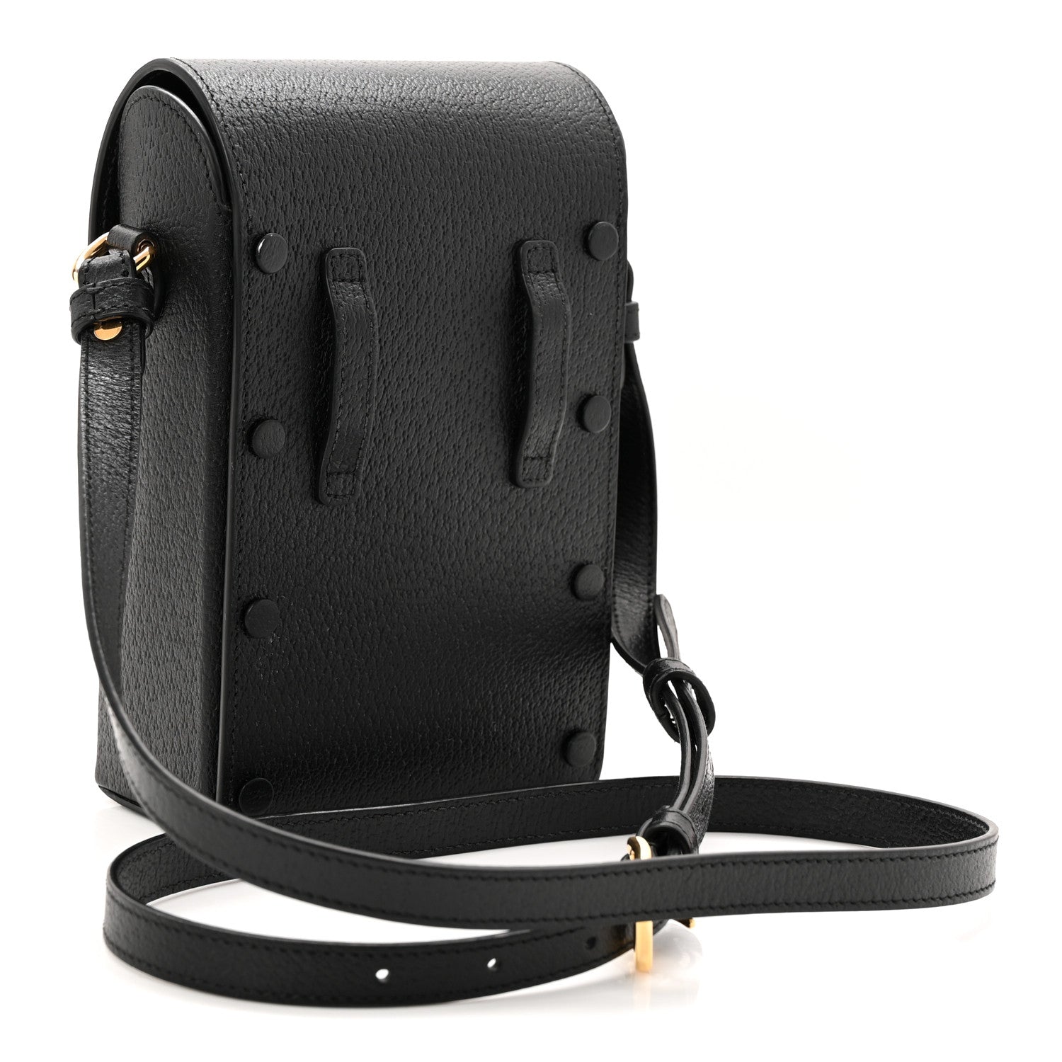 Gucci Dollar Calfskin Vertical Horsebit 1955 Crossbody Bag Black 3 of 10