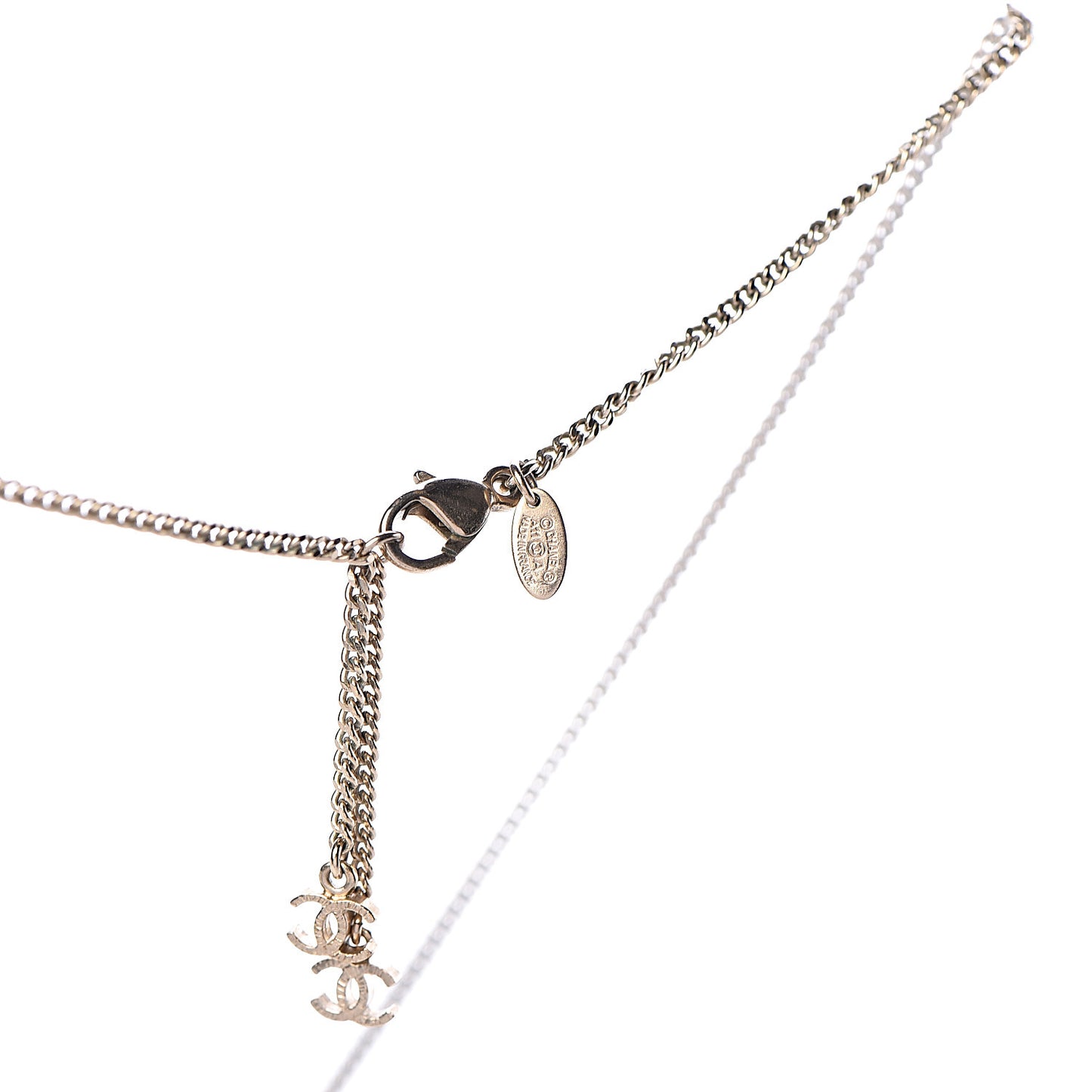 Pearl CC Pendant Necklace Gold