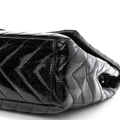 Chanel Patent Chevron Quilted Maxi Single Flap Black 11 of 13