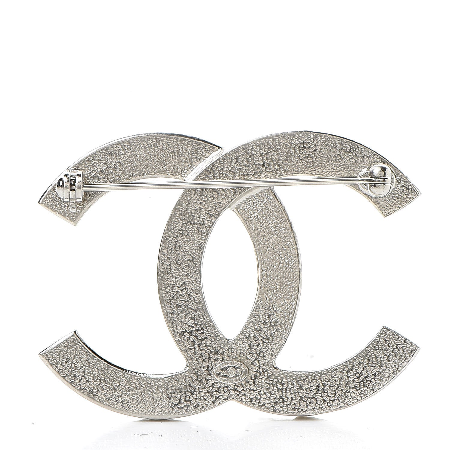Chanel Baguette Crystal CC Brooch Silver 3 of 4