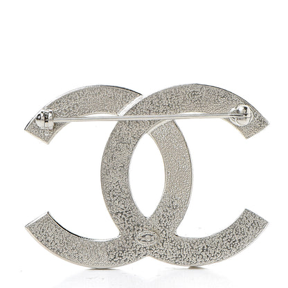Chanel Baguette Crystal CC Brooch Silver 3 of 4