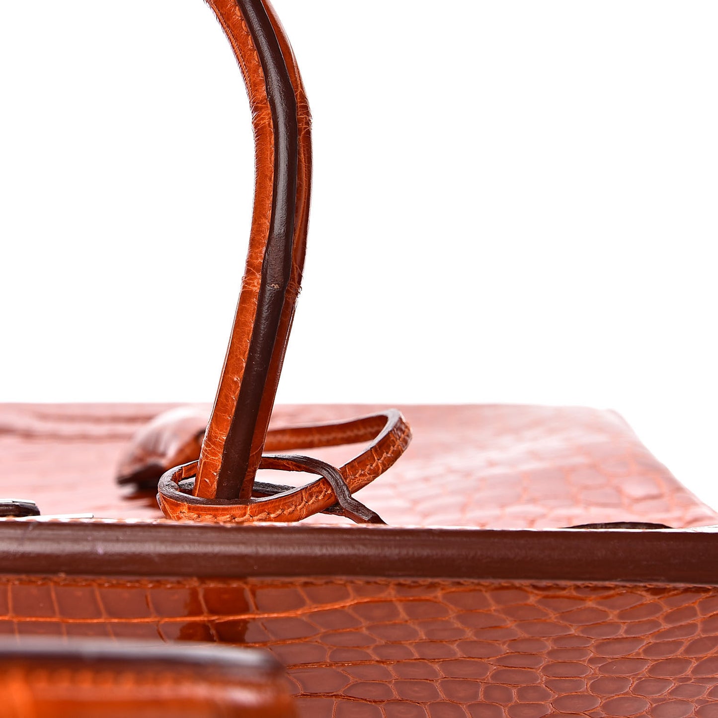 Shiny Porosus Crocodile Birkin 35 Orange