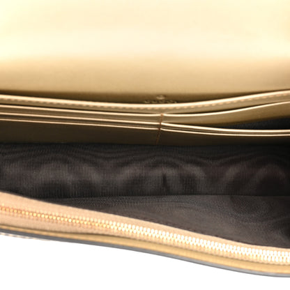 Gucci Metallic Guccissima Signature Bowy Chain Wallet Golden Beige 5 of 14