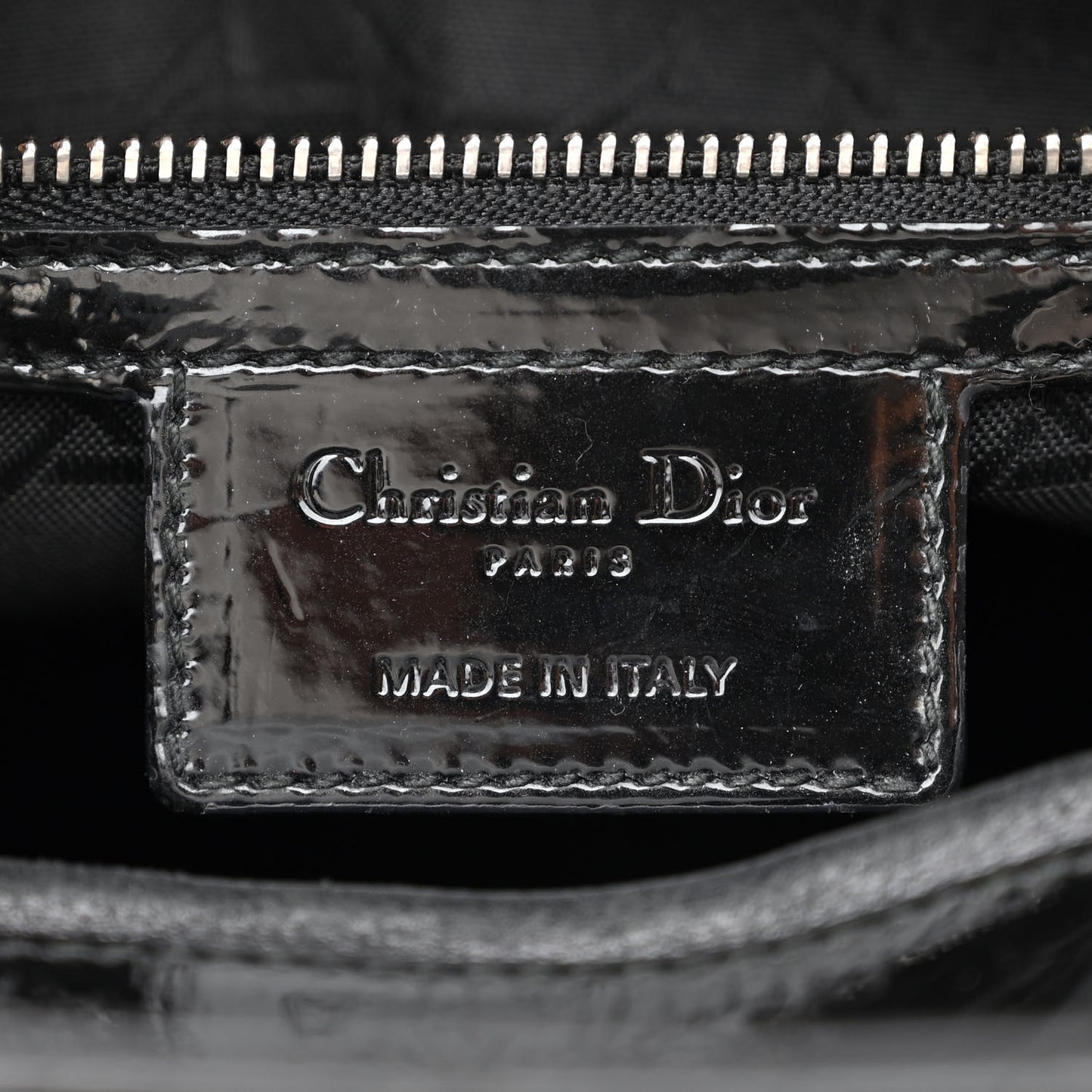 Patent Cannage Large Lady Dior Black