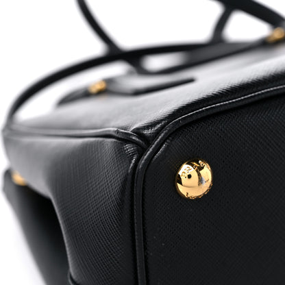 Prada Saffiano Mini Galleria Double Zip Tote Black 9 of 12