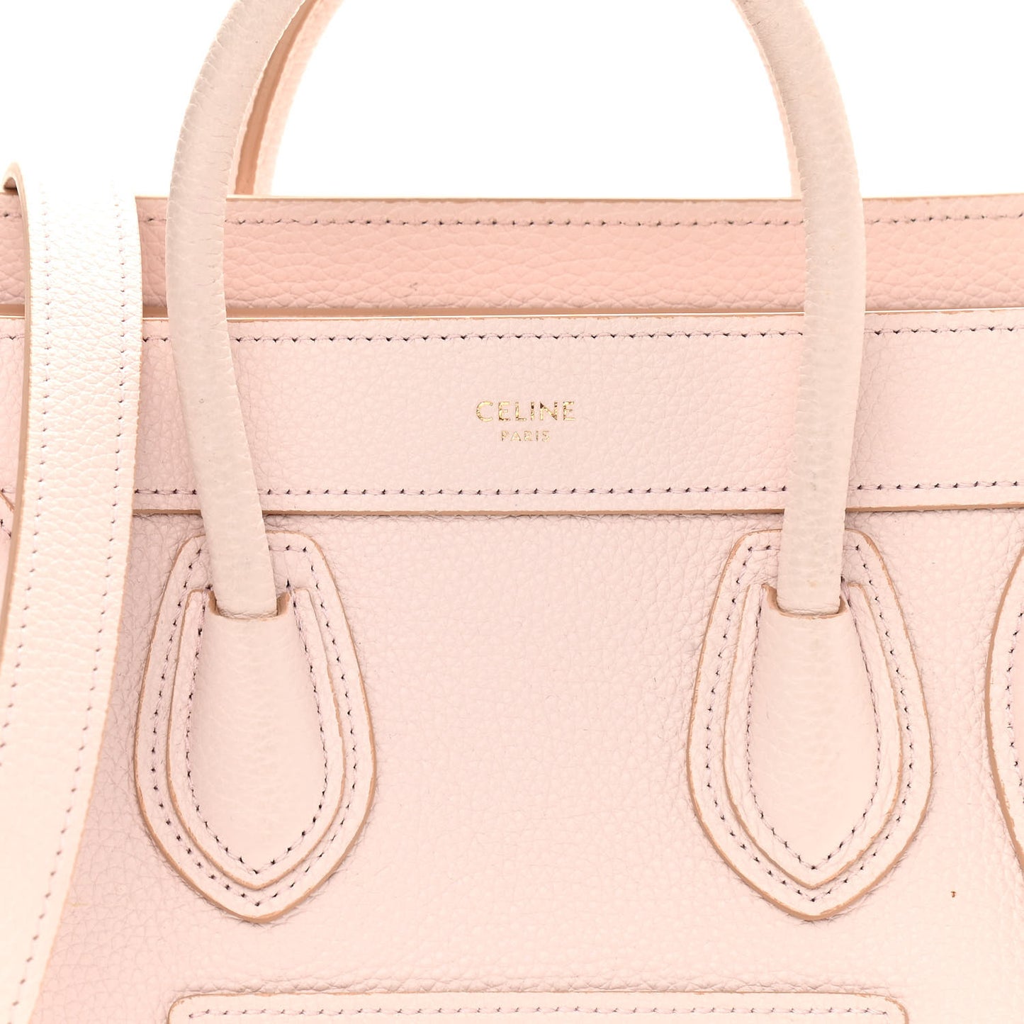 Drummed Calfskin Nano Luggage Pale Pink
