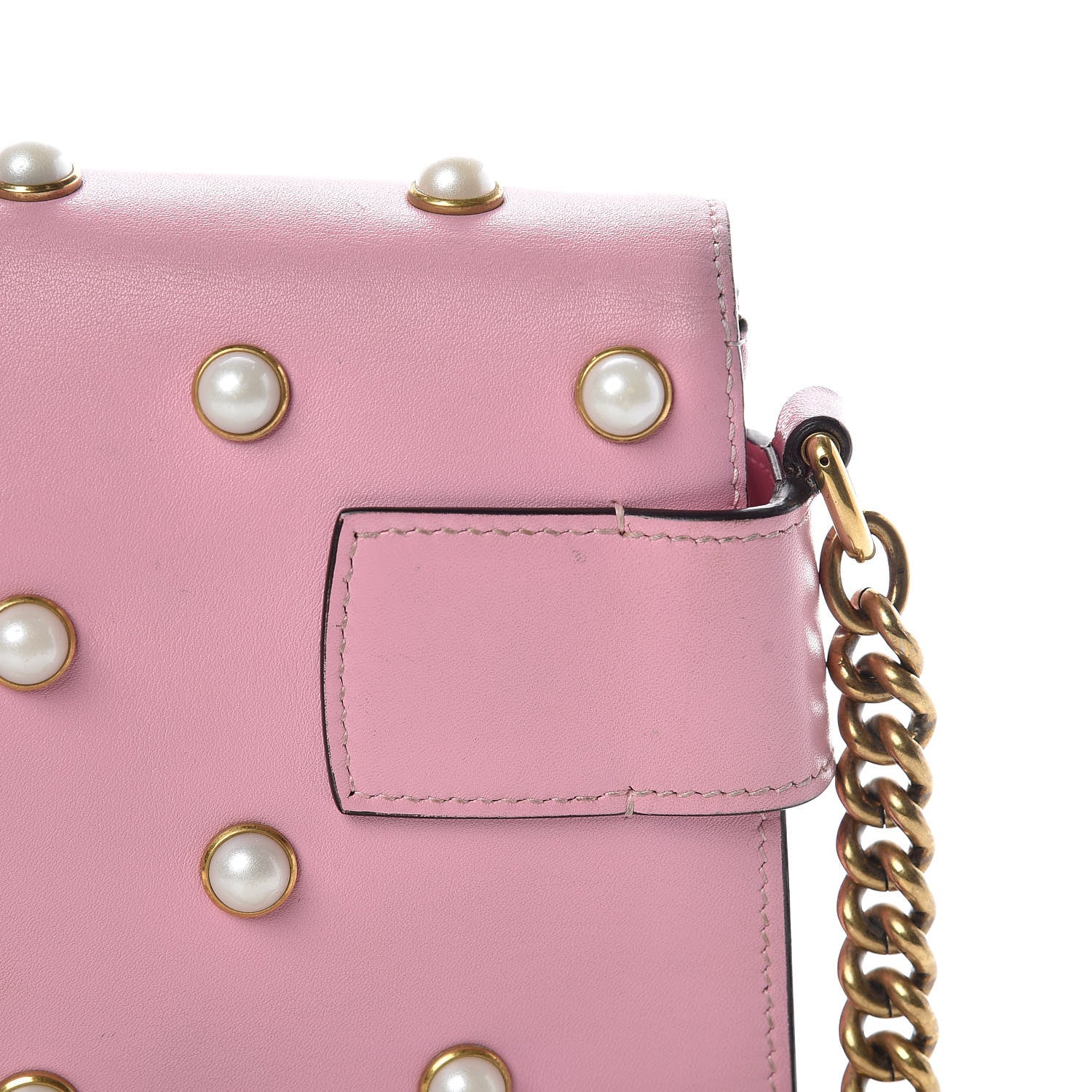Gucci Nappa Pearl Studded Mini Queen Margaret Broadway Shoulder Bag Sugar Pink 19 of 28
