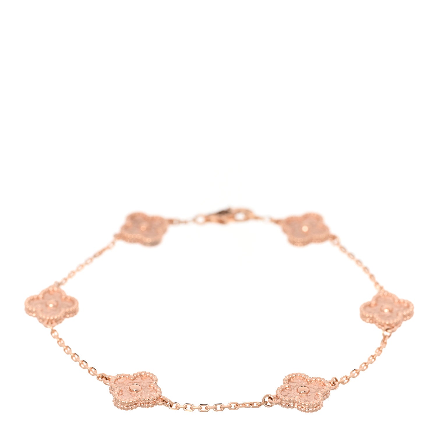 Van Cleef & Arpels 18K Rose Gold 6 Motifs Sweet Alhambra Bracelet 1 of 5
