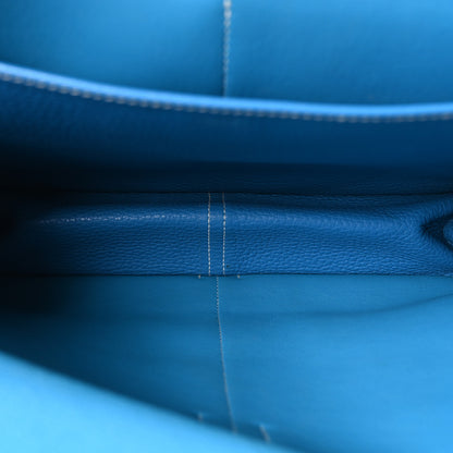Hermes Taurillon Clemence Halzan 31 GM Bleu Zanzibar 5 of 11