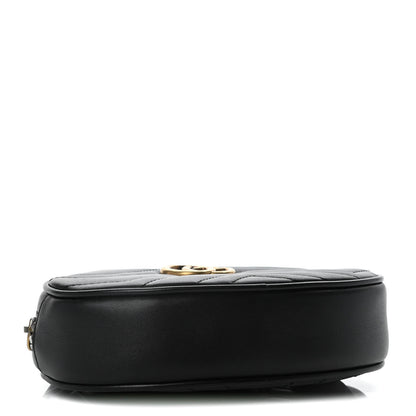 Gucci Calfskin Matelasse GG Marmont Belt Bag 85 34 Black 4 of 16
