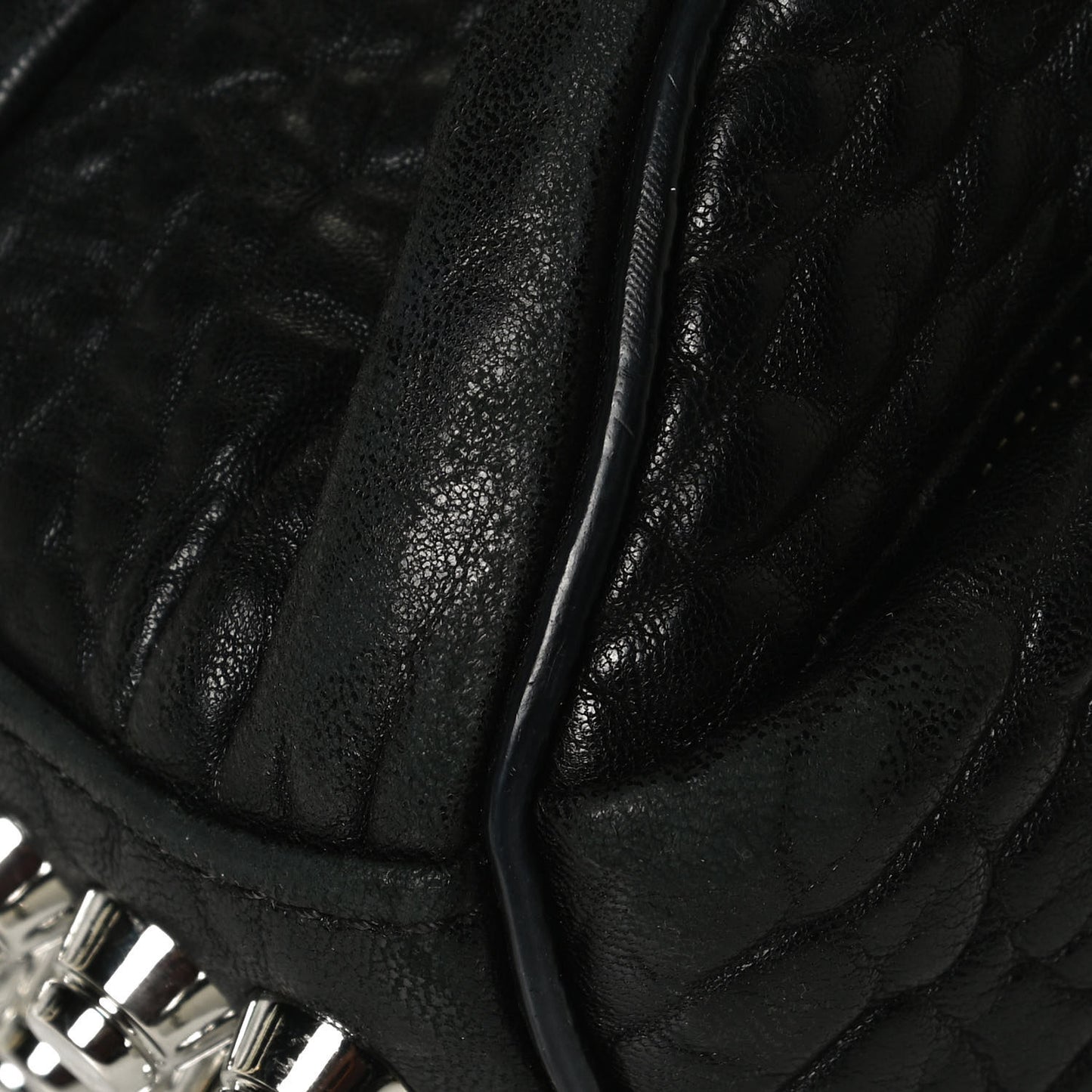 Pebbled Lambskin Mini Rockie Black Rhodium Hardware