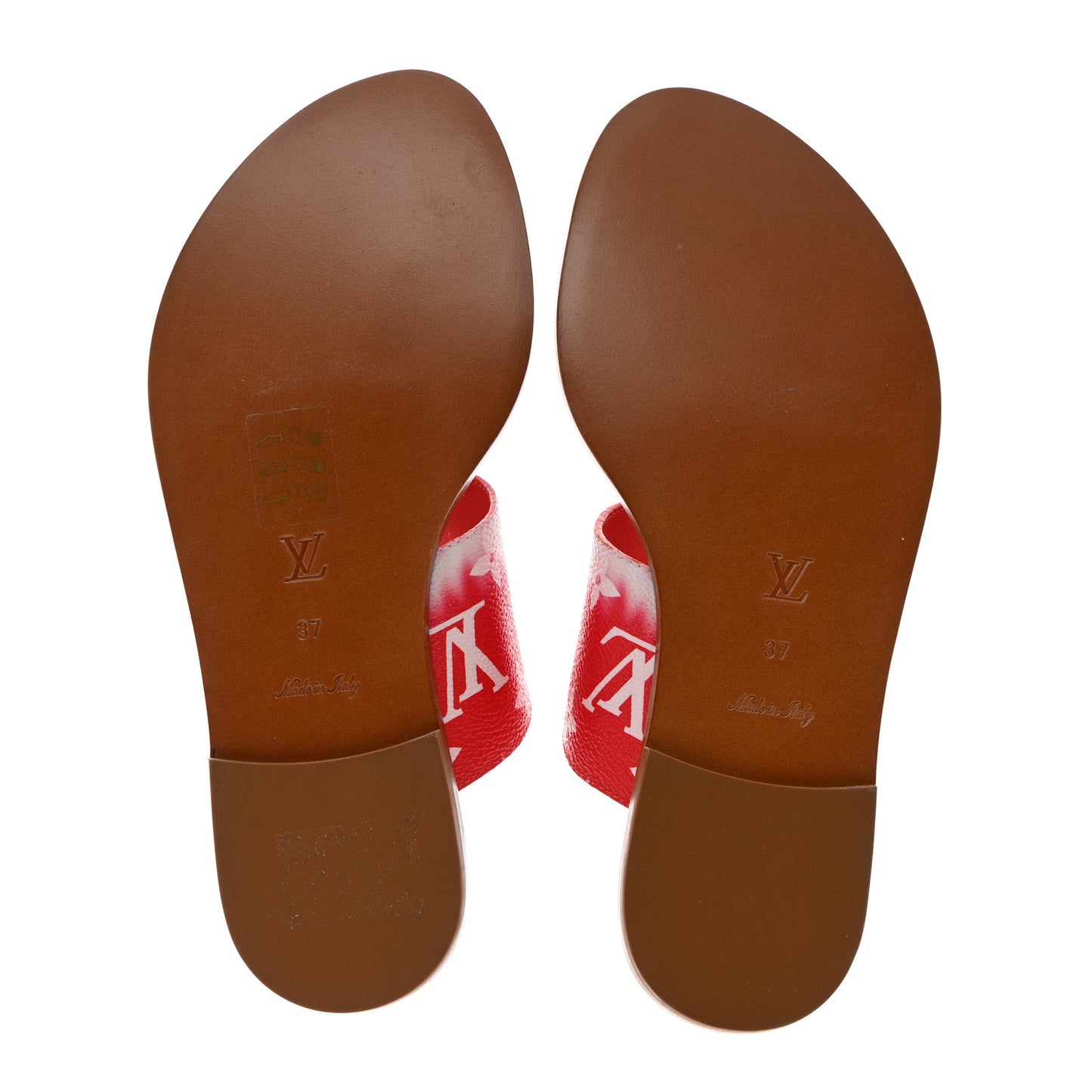 Monogram Escale Palma Sandals 37 Rouge