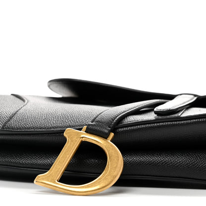 Christian Dior Grained Calfskin Saddle Bag Black 10 of 11