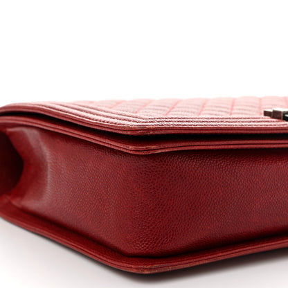 Chanel Caviar Quilted Large Boy Flap Dark Red 9 of 13