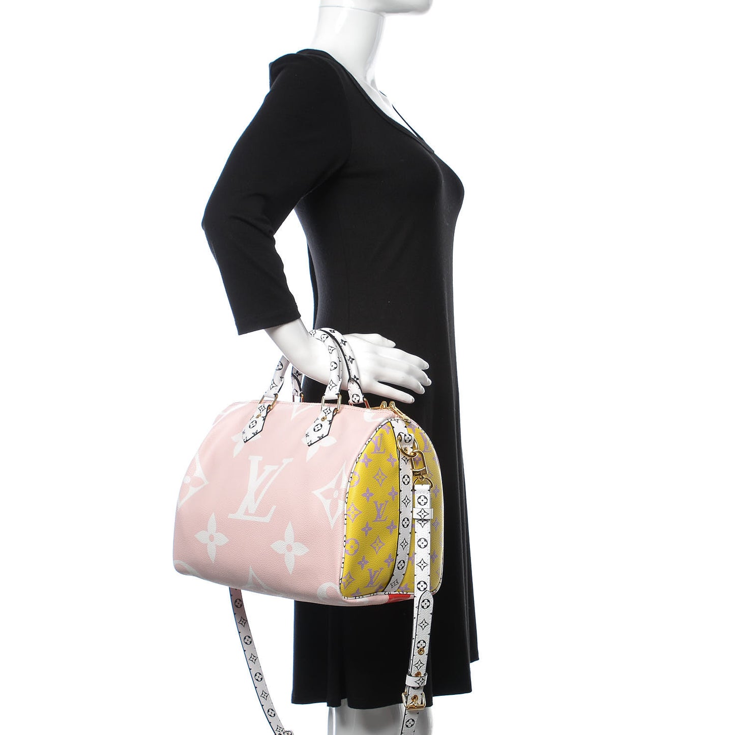 Monogram Giant Speedy Bandouliere 30 Rouge