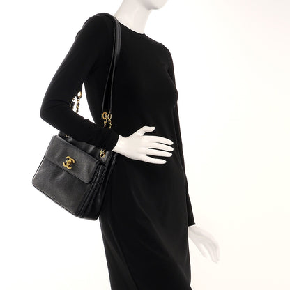Chanel Caviar Flap Shoulder Bag Black 2 of 8