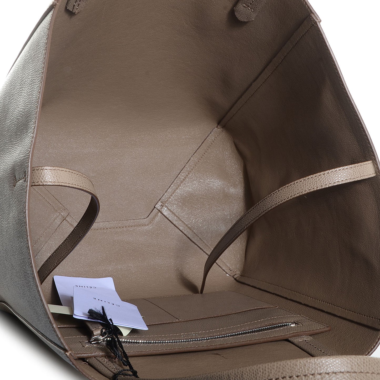 Grained Calfskin Small Horizontal Cabas Phantom Taupe