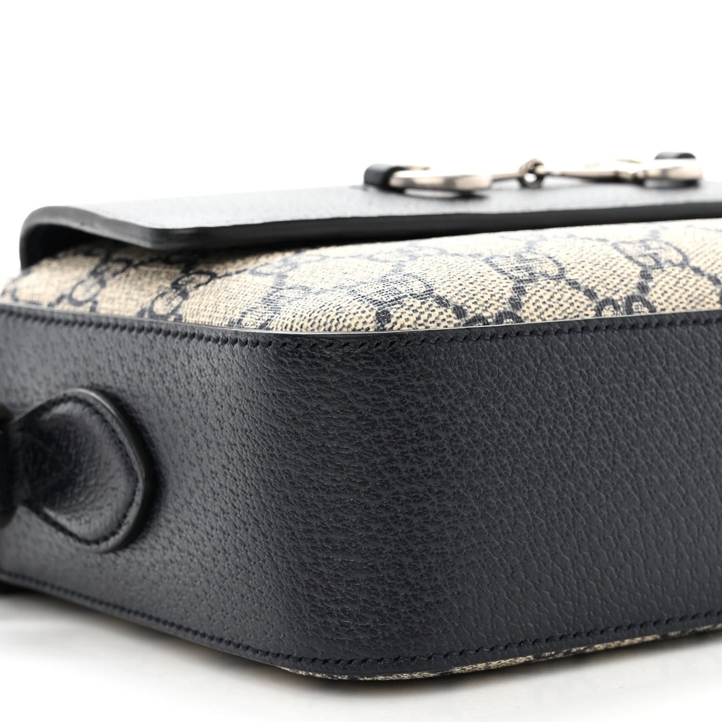 GG Supreme Monogram Small Horsebit 1955 Shoulder Bag Beige Blue