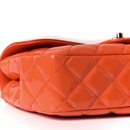 Chanel Patent Quilted Large Coco Shine Flap Orange 9 of 12
