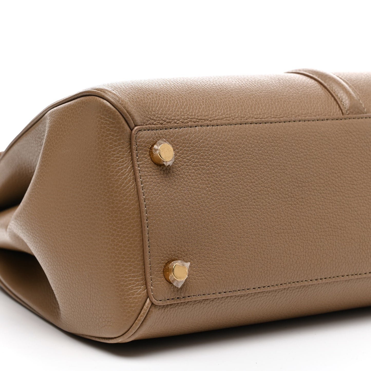 Grained Calfskin Medium 16 Top Handle Bag Beige