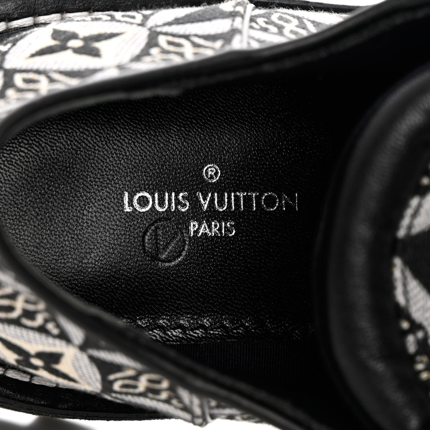 Louis Vuitton Jacquard Calfskin Since 1854 Beaubourg Platform Derby 37 Gray 7 of 11