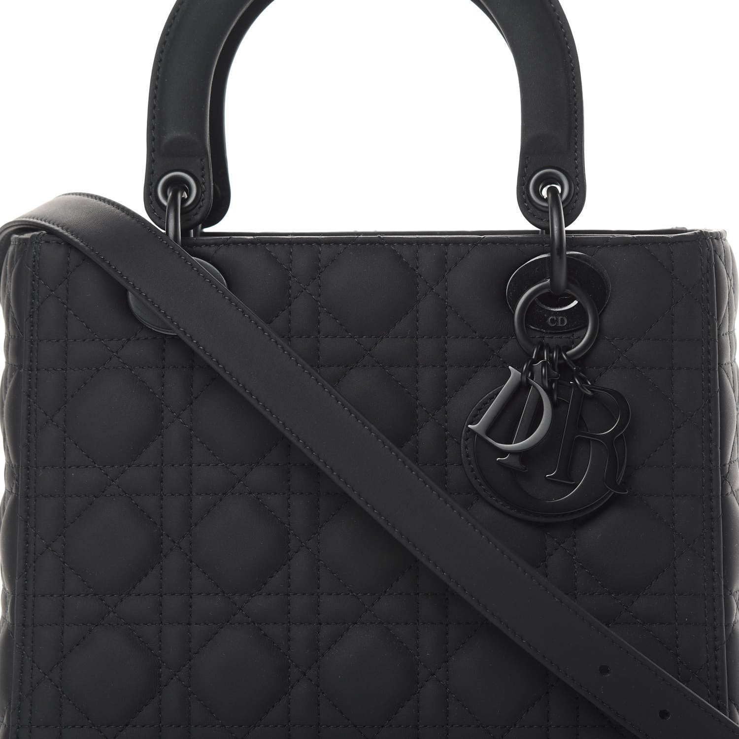 Christian Dior Ultra Matte Calfskin Cannage Medium Lady Dior Black 8 of 10