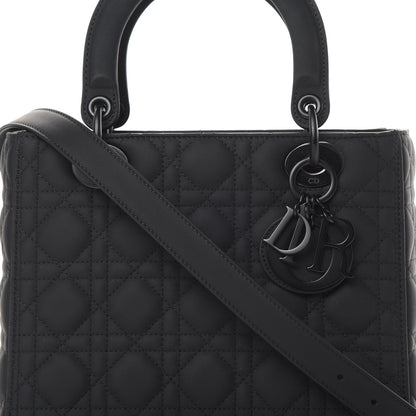 Christian Dior Ultra Matte Calfskin Cannage Medium Lady Dior Black 8 of 10