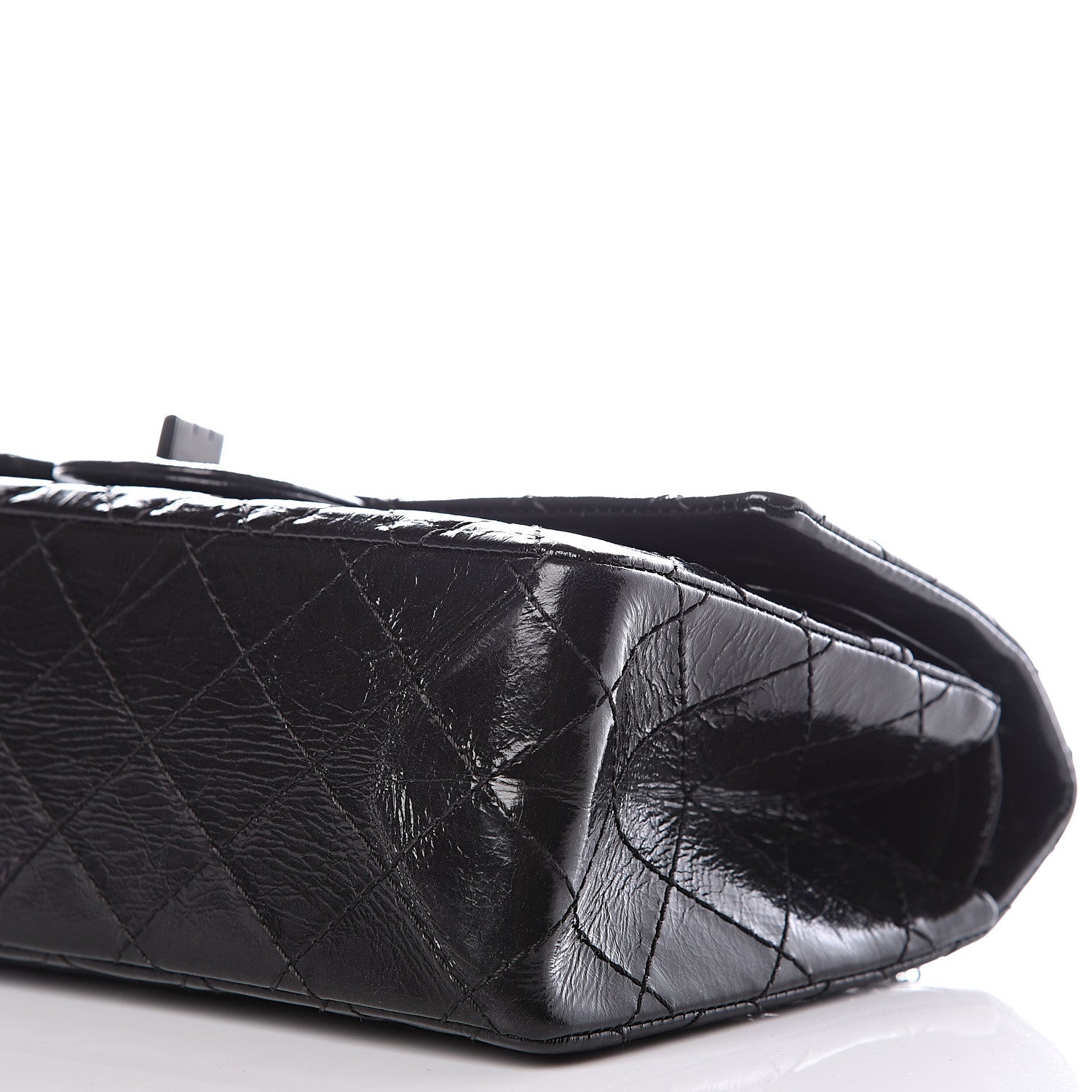 Chanel Glazed Aged Calfskin Quilted 2.55 Reissue 225 Flap So Black 9 of 10