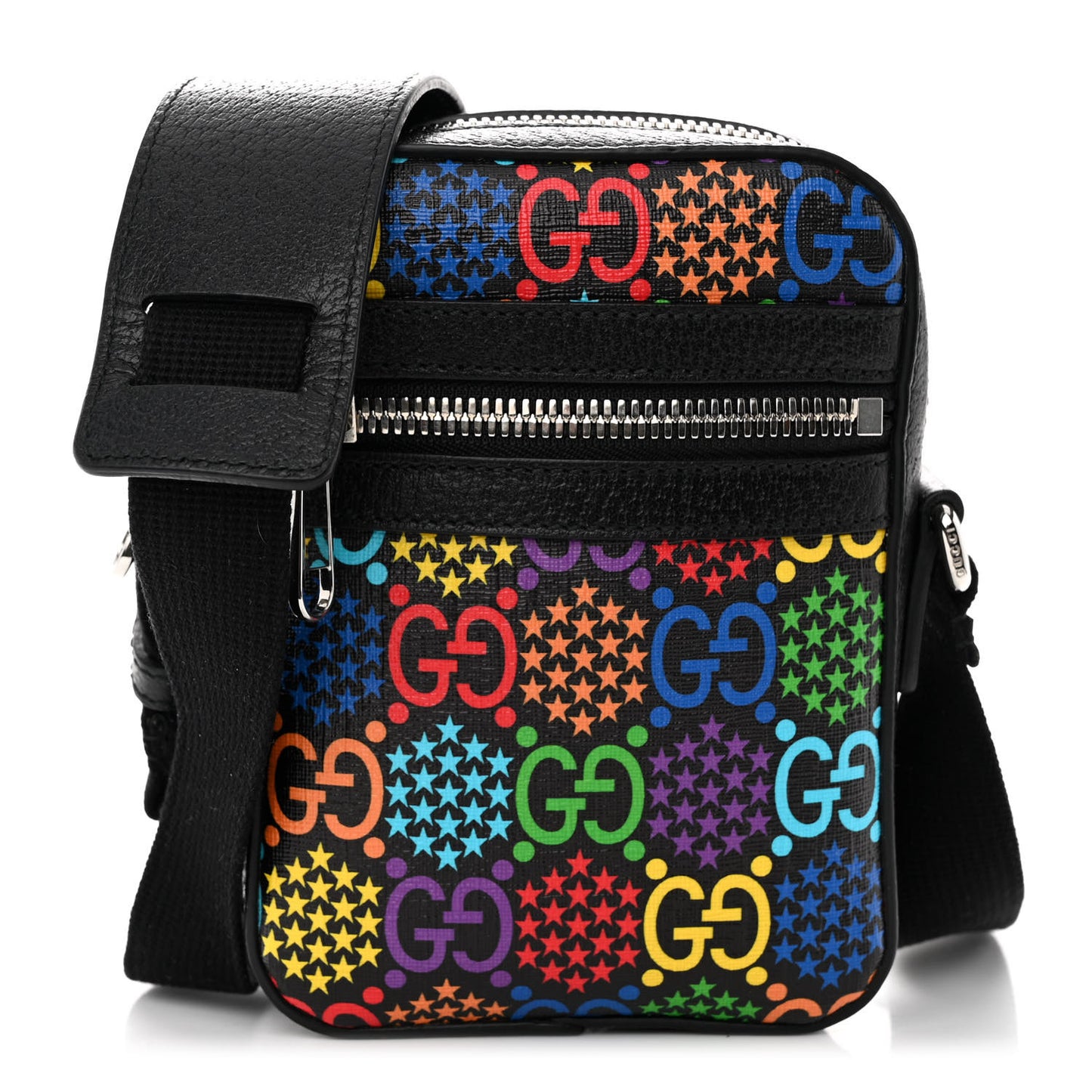 GG Supreme Monogram Psychedelic Messenger Bag Black