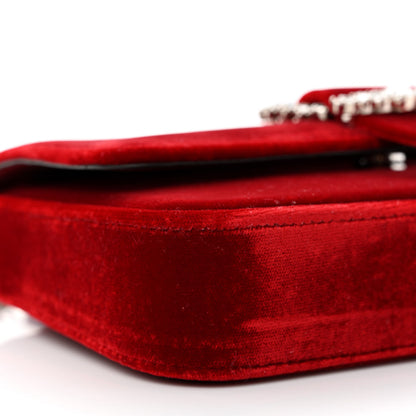 Jimmy Choo Velvet Crystal Cheri Wallet on Chain Royal Red 9 of 10