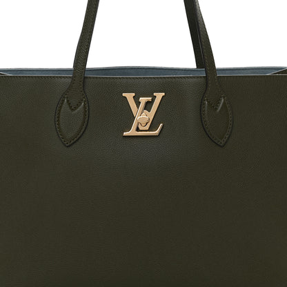 Louis Vuitton Grained Calfskin Lockme Shopper Kaki 8 of 12