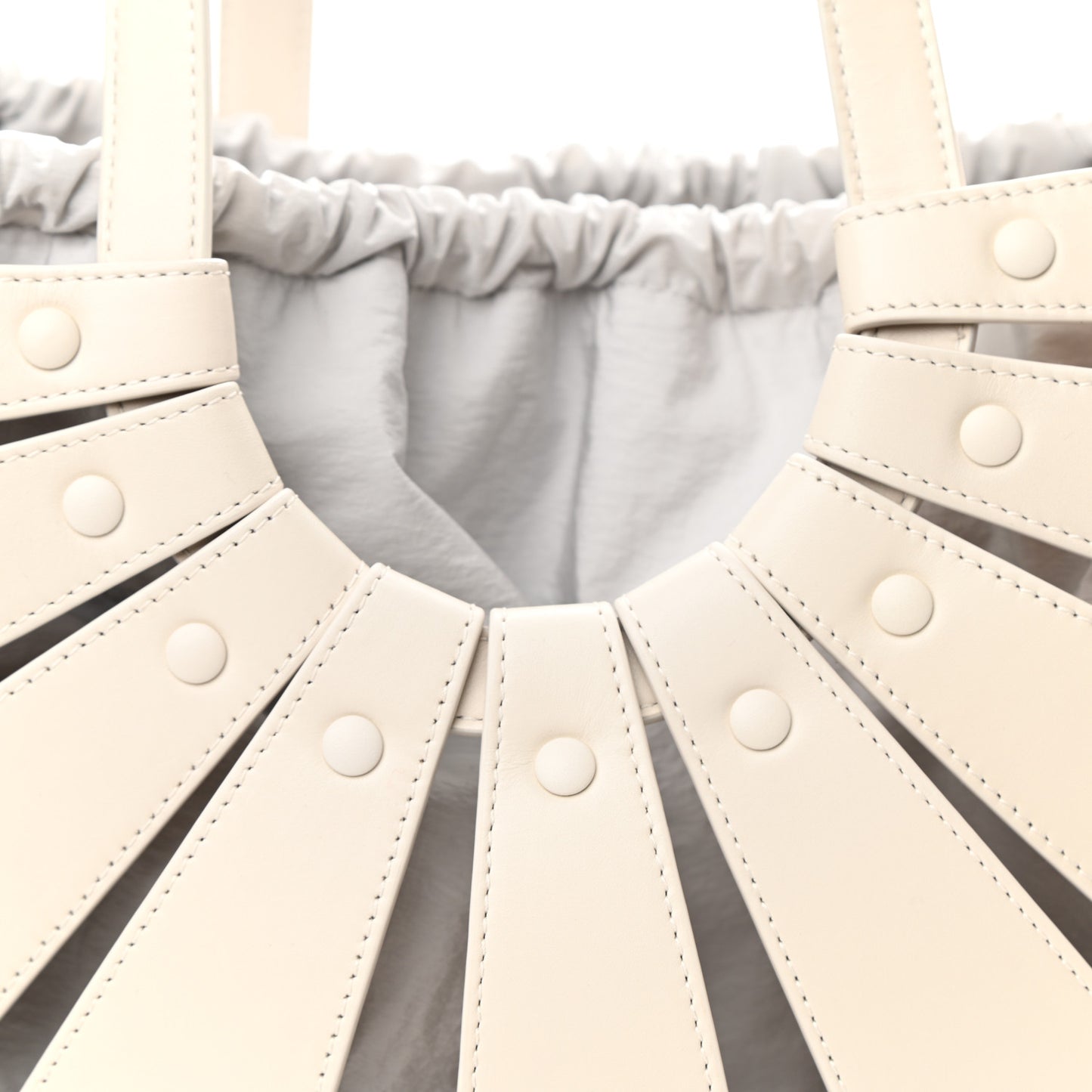 French Calfskin Shell Bag White Frost