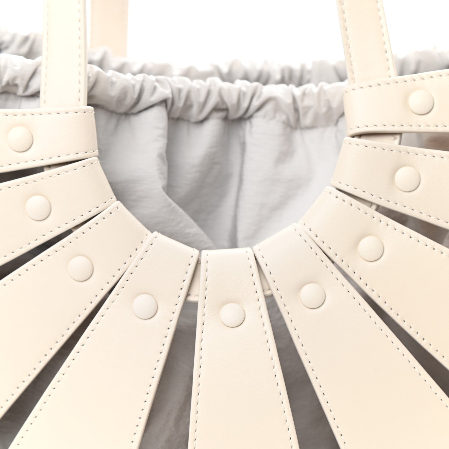 Bottega Veneta French Calfskin Shell Bag White Frost 9 of 9