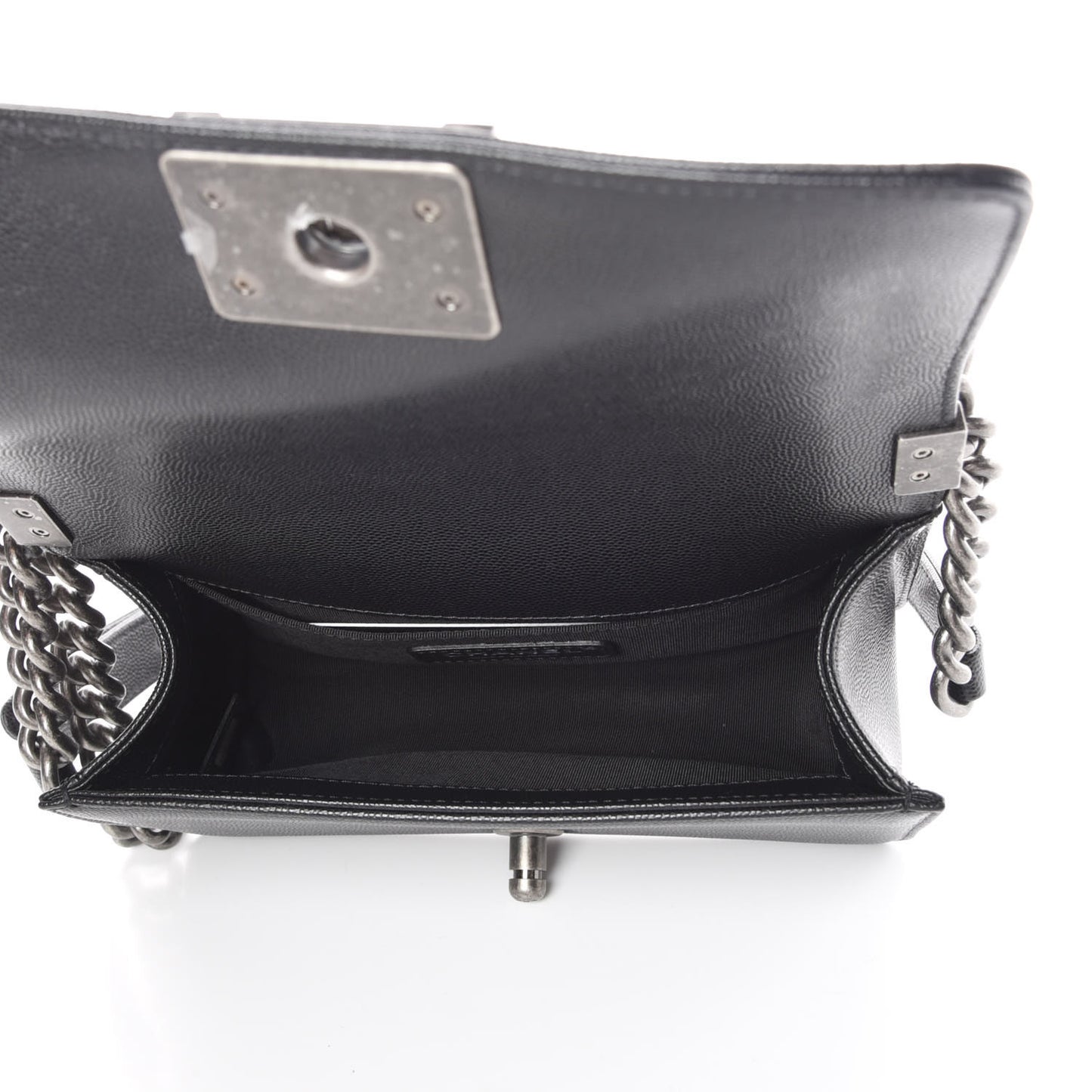 Caviar Quilted Small Boy Flap Black